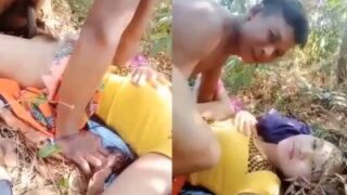 Gadis Assam bergairah di ladang, bercinta liar di alam terbuka