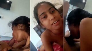 Gadis Odia manis menggoyangkan lidahnya di ranjang, melayani kekasih dengan nafsu desi yang membara