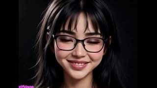 Gadis Tiongkok cantik menjulurkan lidah menggoda untukmu, animasi AI