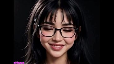 Gadis Tiongkok cantik menjulurkan lidah menggoda untukmu, animasi AI