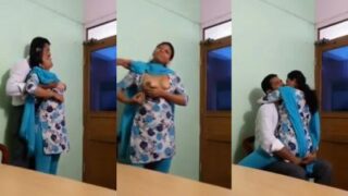 Pasangan India Selatan ngewe di dalam ruang kantor