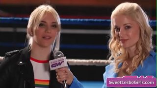 Ngentot gulat panas, pelacur lesbian Ariel X dan Sinn Sage saling gebrak di ring, enak banget.