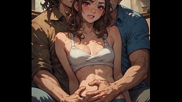 Ayah tiri sama temennya ngewe anak tiri, suara AI cowok (buatan AI)