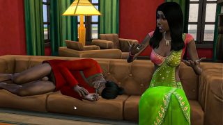 Cewek India ngeliat adik tiri tidur telanjang di sofa ruang tamu, langsung bikin dia makin horny dan ngebut—desi remaja ngewe.