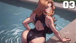 Gua punya pacar baru #03 – Si Kakak Tiri Rambut Merah Pamer Baju Renang Baru. Lo bisa liat pantat gede dan tetek gede dia ( Game Hentai Tabu )